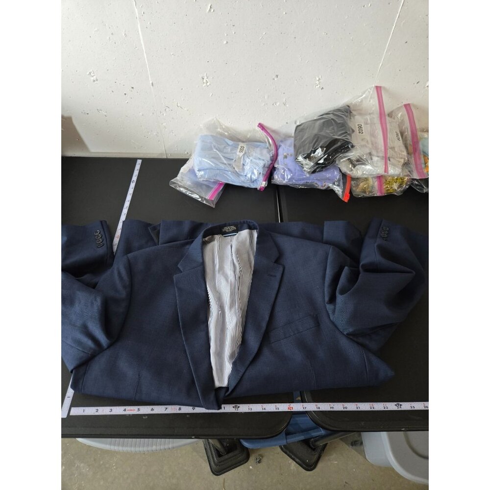 Tommy Hilfiger Mens Blue 100% Worsted Wool Sports Coat Jacket Size 46R Formal - Picture 7 of 14